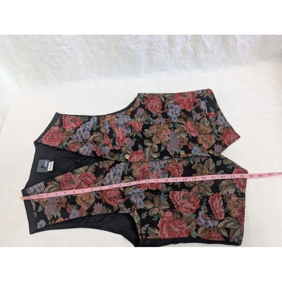 Lizwear 1990s Vintage women's size 12 floral upholstery style fashion vest V4 - Picture 7 of 10